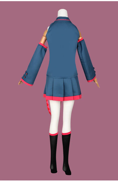 Anime In Stock Kasane Teto Blue Miku Cosplay Costume Wig Anime Mikuu UTAU Vtuber Halloween Carnival Party Women Performance Suit