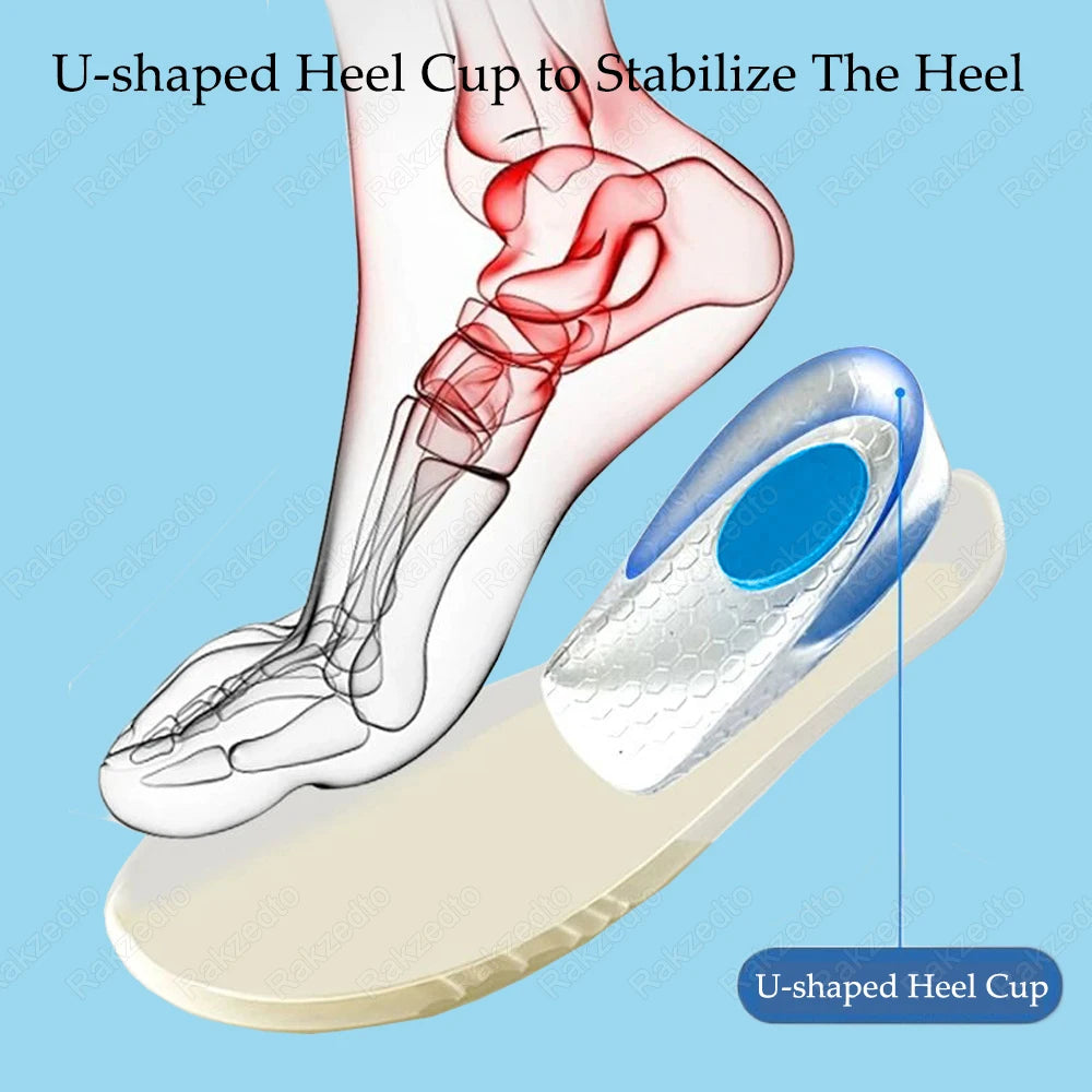 Silicone Height Increase Insoles – Invisible Gel Heel Lift Inserts