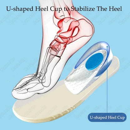 Silicone Height Increase Insoles – Invisible Gel Heel Lift Inserts