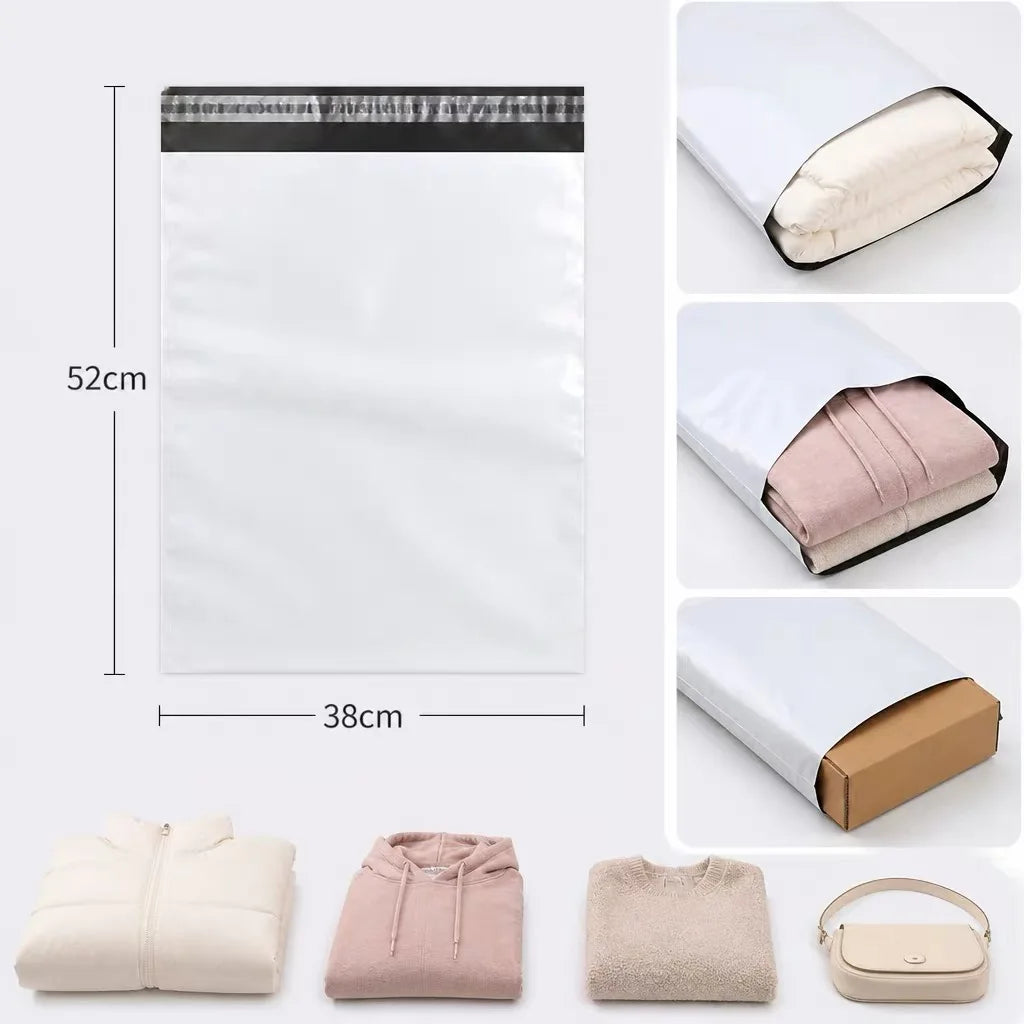 White Poly Mailer Bags – Self-Adhesive Shipping Envelopes 50 Pack