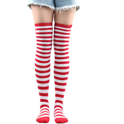 Women's Striped Over Knee Socks – Long Pinstripe Stockings