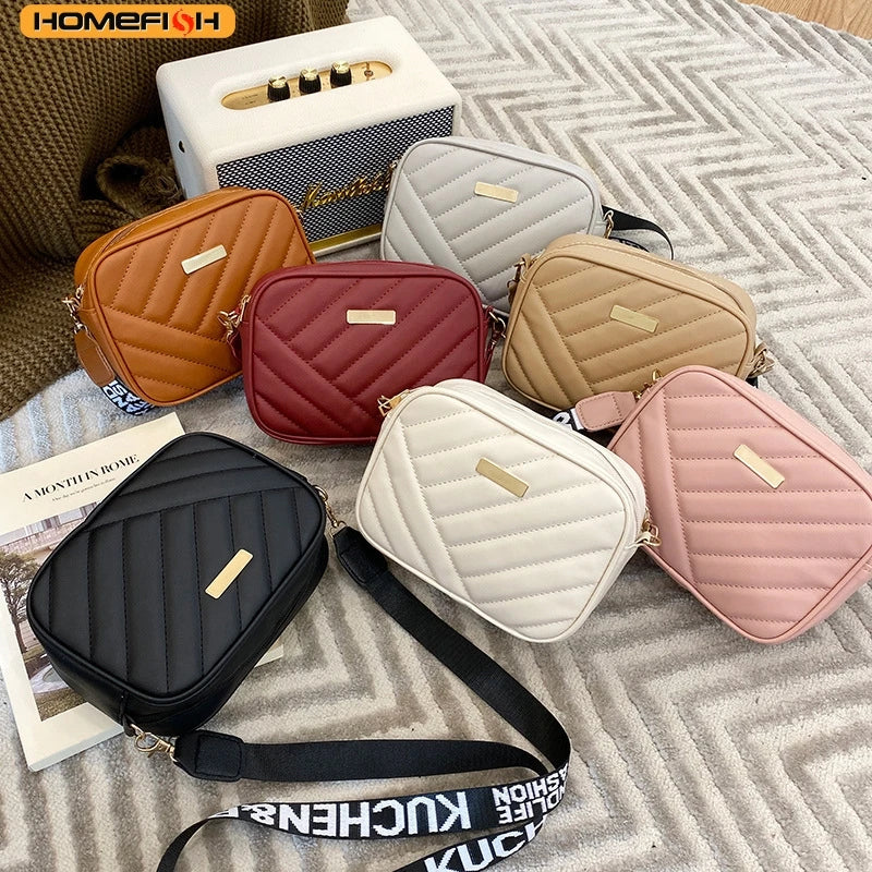 HOMEFISH High Quality PU Shoulder Bags for Woman's Handbag Simple Crossbody Casual Messenger Bag Cool Shoulder Bags Phone Bag