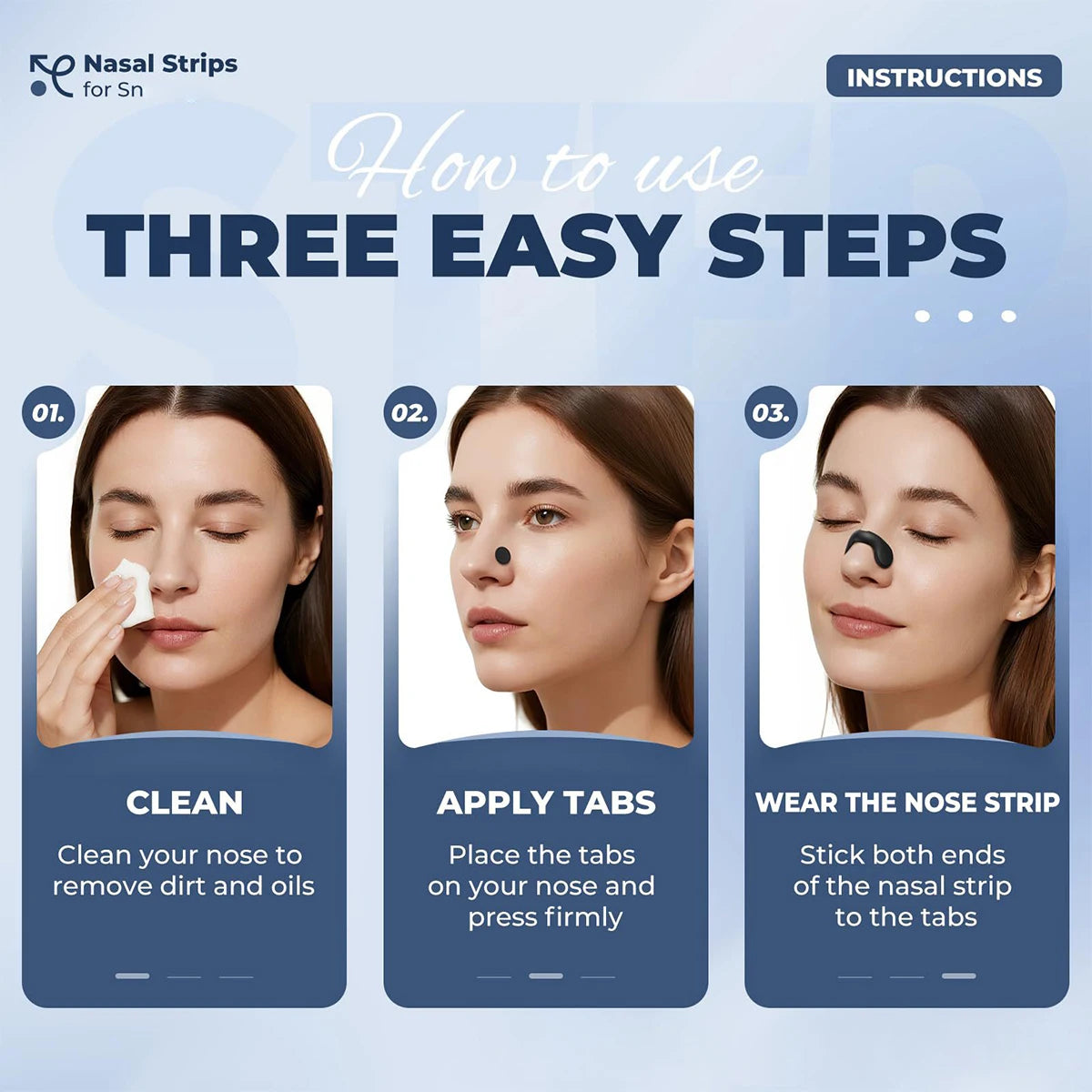 Nasal Dilator Breathing Support Strips for Exercise & Sleep