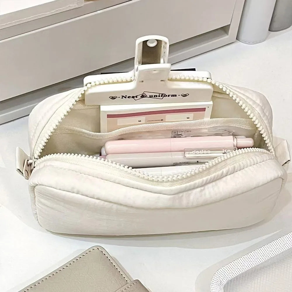Large Pencil Case Zipper Pen Bag Portable Stationery Pouch for School