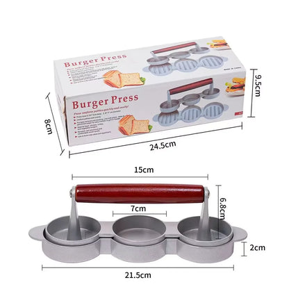 Burger Press Hamburger Patty Maker Aluminum Meat Tool for Kitchen