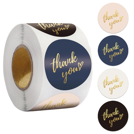 Thank You Stickers – 1 Inch Blue Envelope Sealing Labels