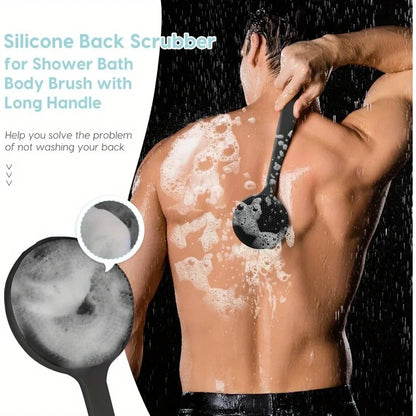 Silicone Back Scrubber Long Handle Shower Body Brush