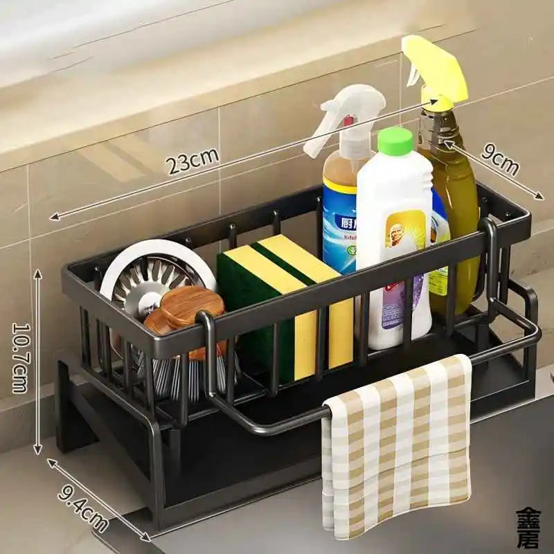 Sink Organizer with Drainage Rack Compact Kitchen Storage Shelf