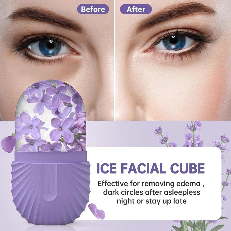 Ice Face Roller Silicone Facial Ice Mold for Cooling Massage
