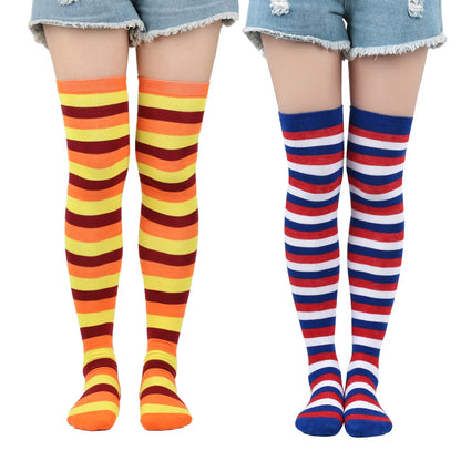 Women's Striped Over Knee Socks – Long Pinstripe Stockings