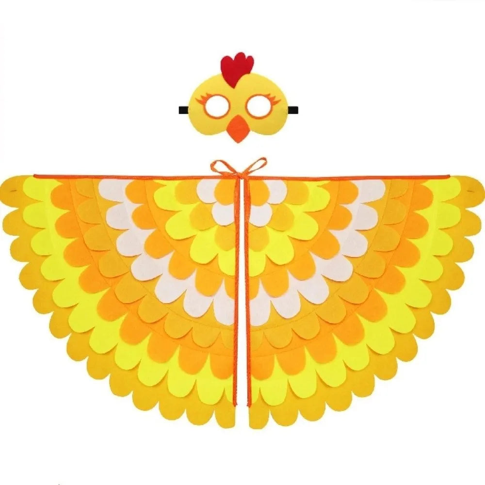 Cute Felt Cloth Halloween Cloak with Mask Bird Wings Owl Halloween Children Costume Robe Cosplay Cape Mask Set Costume Ball