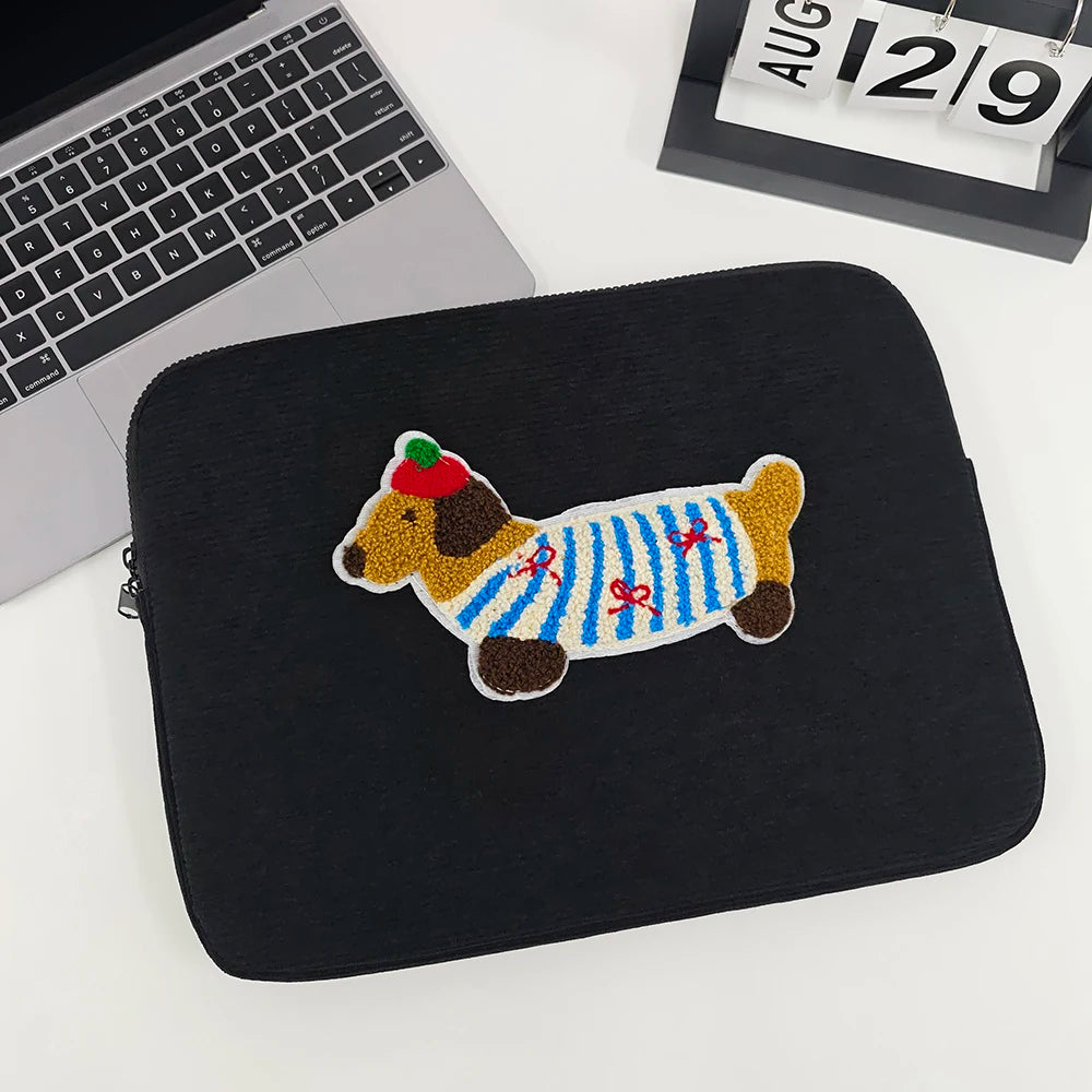 Cute Dogs Laptop Sleeve Polyester Case for 13–16 Inch Laptops