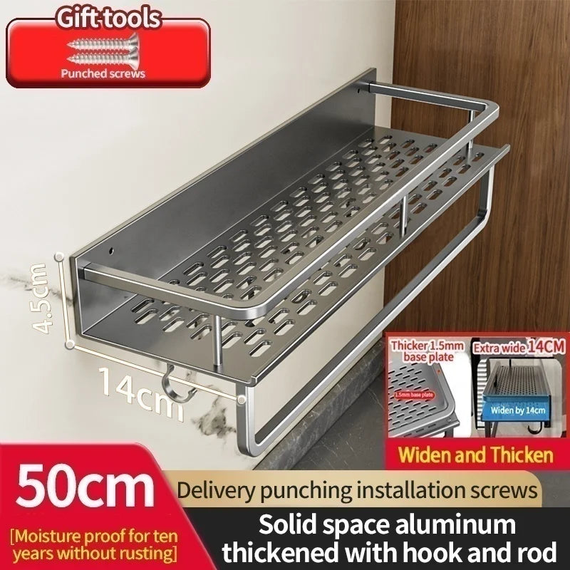 Kitchen Wall Shelf | Aluminum Spice Organizer Rack