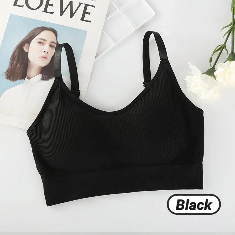 Women's Seamless Bralette – Full Cup Wireless Cotton Bra