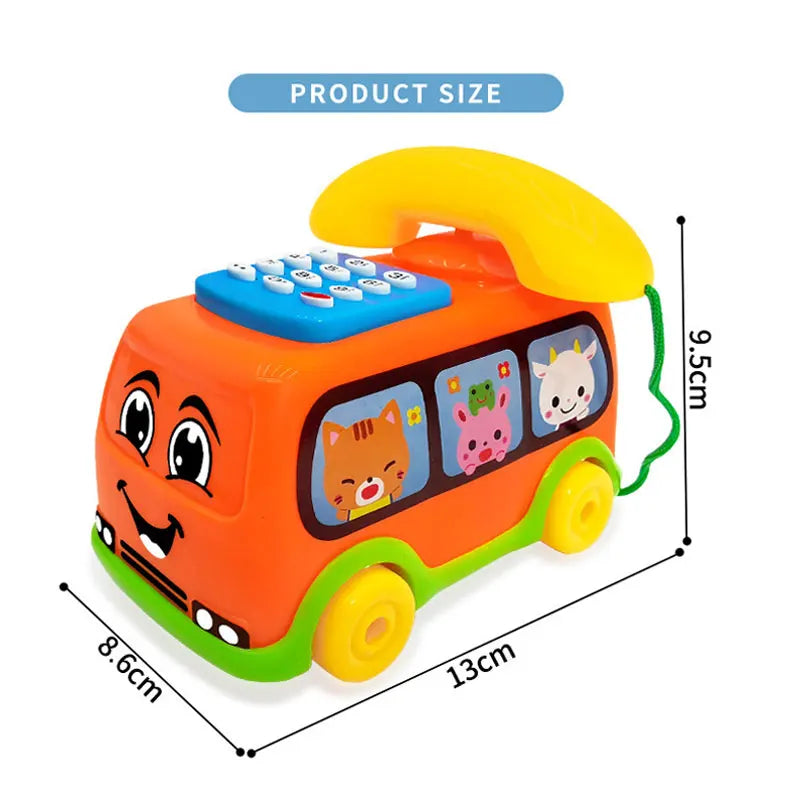 Toddler Telephone Toy – Musical Educational Bus Learning Toy