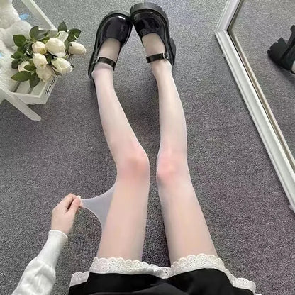 Women’s Thigh High Stockings – Black & White Costume Style