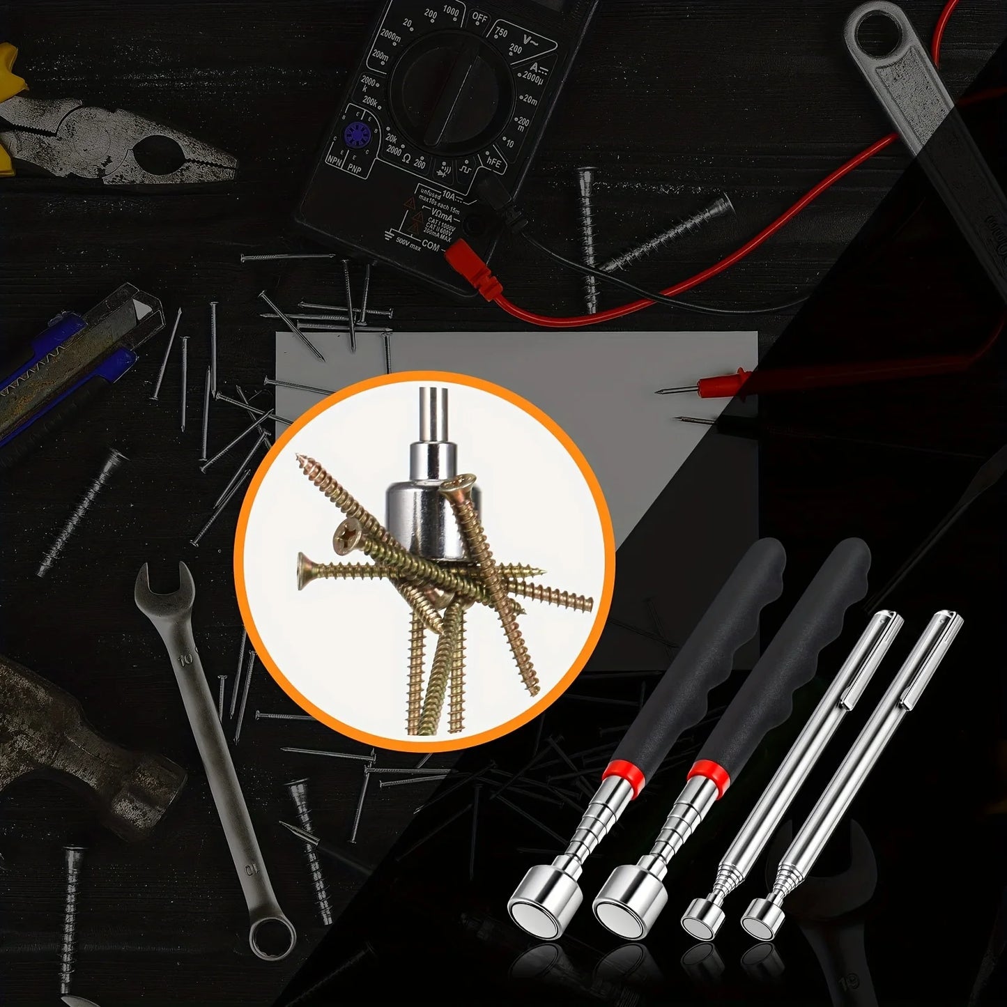 Telescopic Magnetic Pickup Tool for Hard-to-Reach Areas