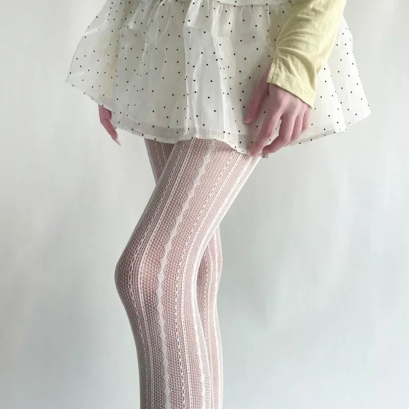 Floral Fishnet Tights for Women – Ripped Pattern Pantyhose