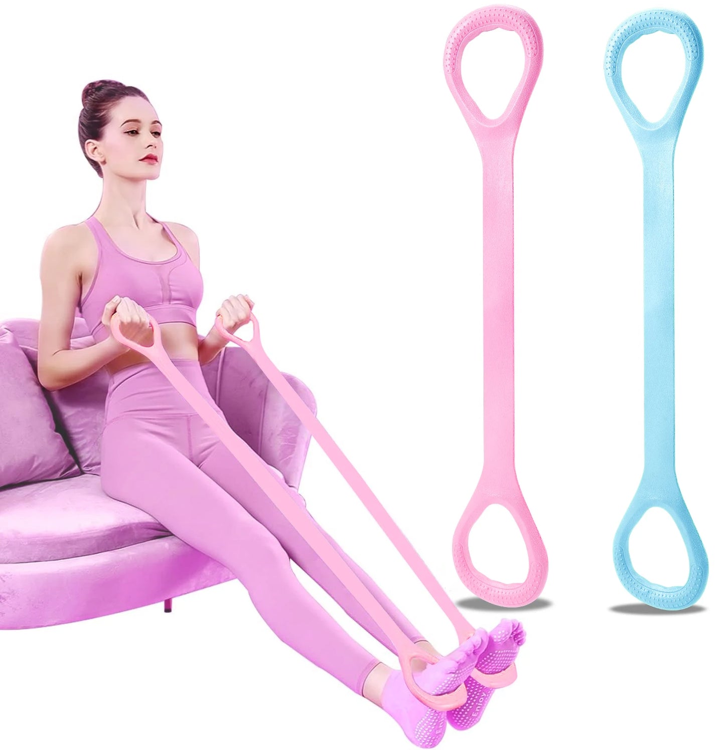 8-Piece Resistance Bands Set for Workout, Yoga & Pilates
