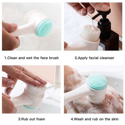 Silicone Facial Cleansing Brush Double-Sided Face Wash Brush