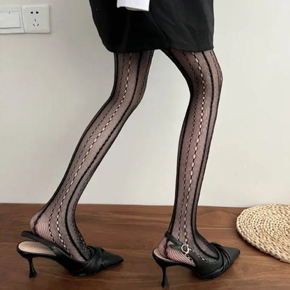 Floral Fishnet Tights for Women – Ripped Pattern Pantyhose