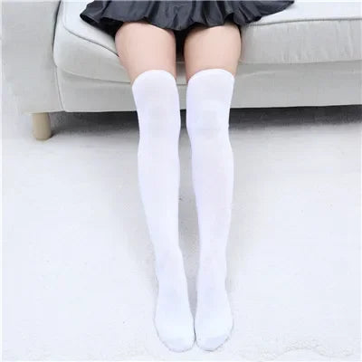 Striped Thigh High Socks – Women’s Knee High Cotton Stockings