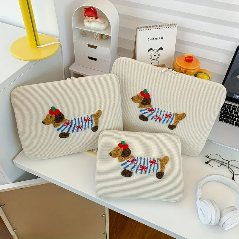 Cute Dogs Laptop Sleeve Polyester Case for 13–16 Inch Laptops