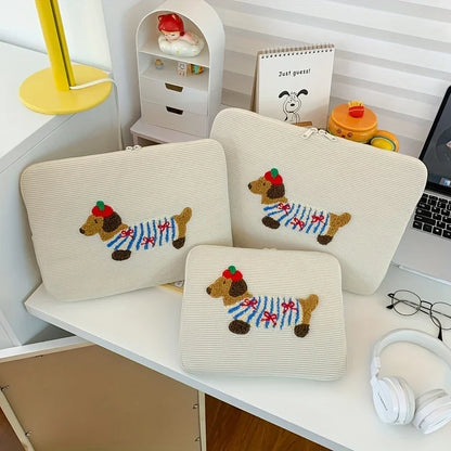Cute Dogs Laptop Sleeve Polyester Case for 13–16 Inch Laptops