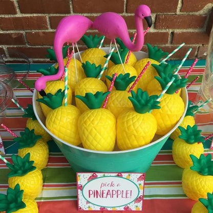 Pineapple Party Cups 6/10pcs Tropical Juice Cups for Summer Events