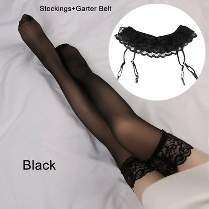Women's Thigh High Stockings – Lace Top 70cm Long Hosiery