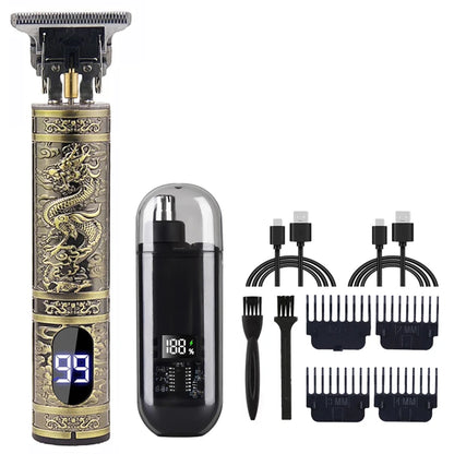Rechargeable Hair Clipper for Men, Beard & Nose Trimmer Kit