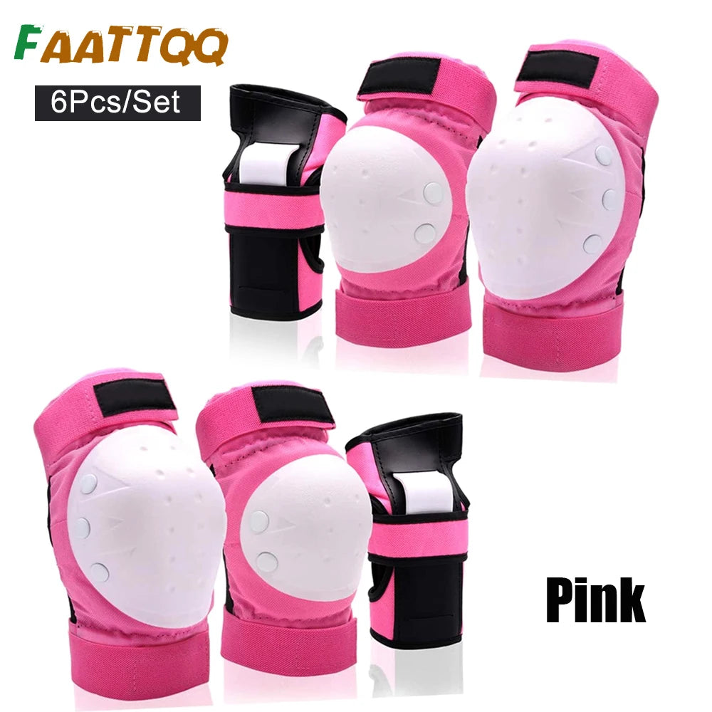 Kids Protective Gear Set with Knee, Elbow Pads & Wrist Guards