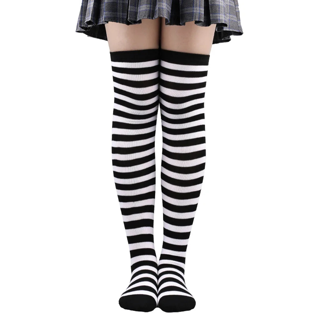 Striped Over the Knee Socks – Long Pinstripe Style