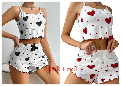 Women’s Pajama Set – 2 Piece Tank Top & Shorts Sleepwear