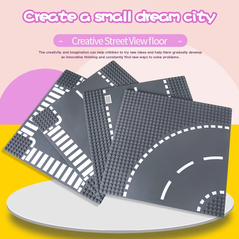 Building Block Base Plates – City Road Construction Set