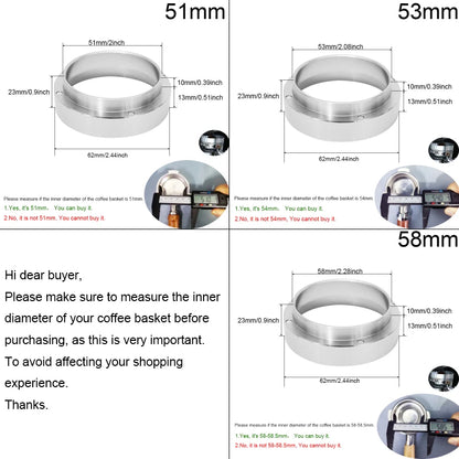 Aluminum Espresso Dosing Ring for 51/53/54/58mm Portafilters
