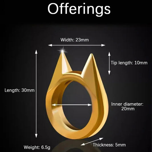 Defend Yourself】Outdoor Equipment Men Women Defend Yourself Finger Tiger Wolfproof Weapon Trigger Finger Cat Earring Finger Wind