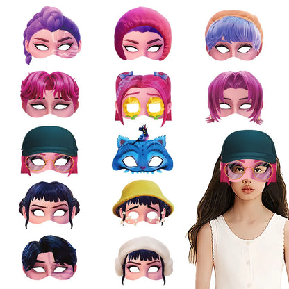 12PCS/Set Fantasy Hunter Party Decoration Paper Glasses Masks Photo Cosplay Props Kids Happy Birthday Party Supplies