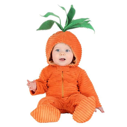 Baby Orange Appliques Costume, Long Sleeve Hooded Jumpsuit with Shoe Covers Halloween Cosplay Costume