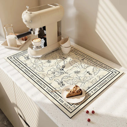 Kitchen Drying Mat Absorbent Dish & Coffee Counter Mat