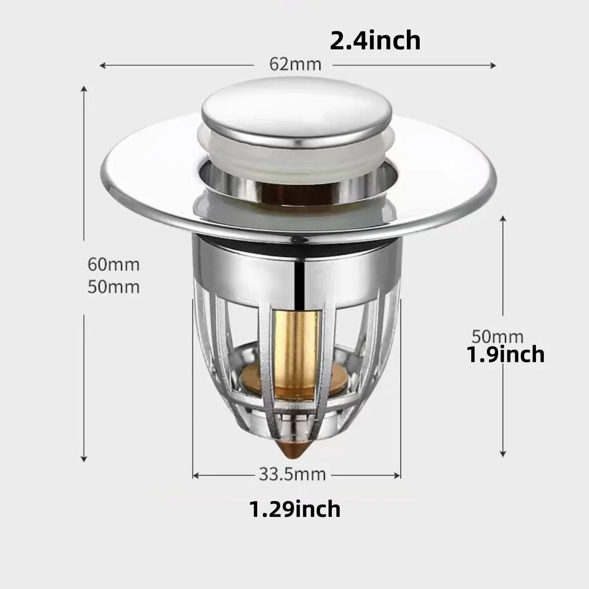 Bathroom Sink Drain Stopper with Hair Catcher & Filter