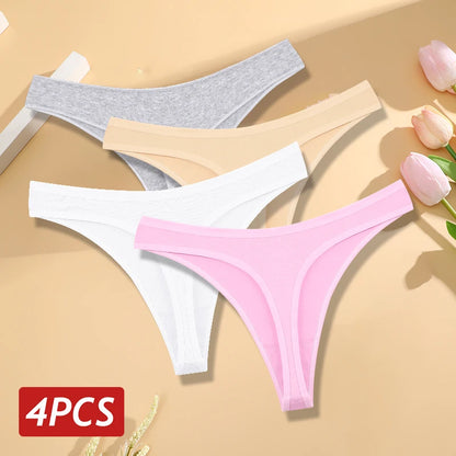 Women’s Cotton Thongs – Seamless Low Rise Underwear