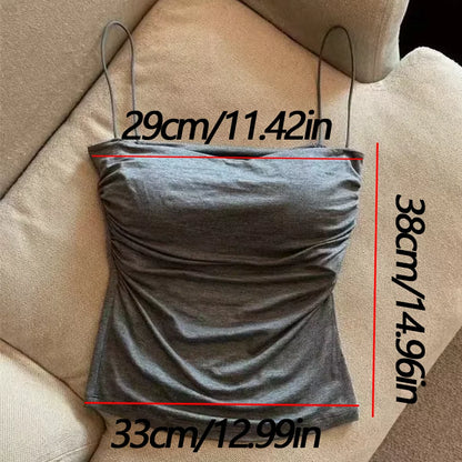 Women’s Sleeveless Tank Top – Stretch Solid Color Crop Top