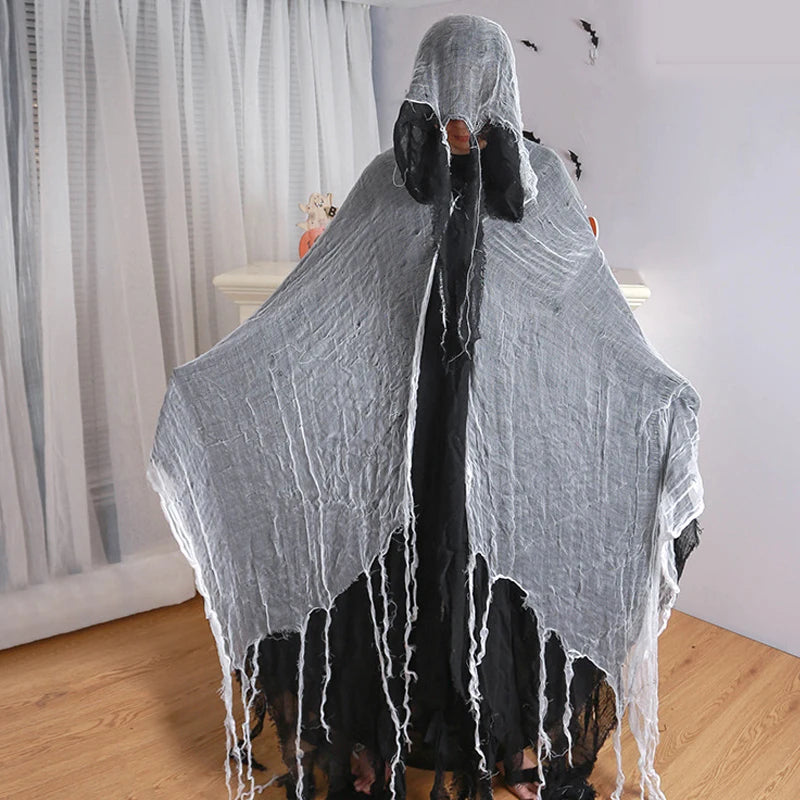 Halloween Grim Reaper Cloak Long Hooded Unisex Suitable For Devil Grim Reaper Witch Wizard Christmas Cosplay Red Death Cloaks