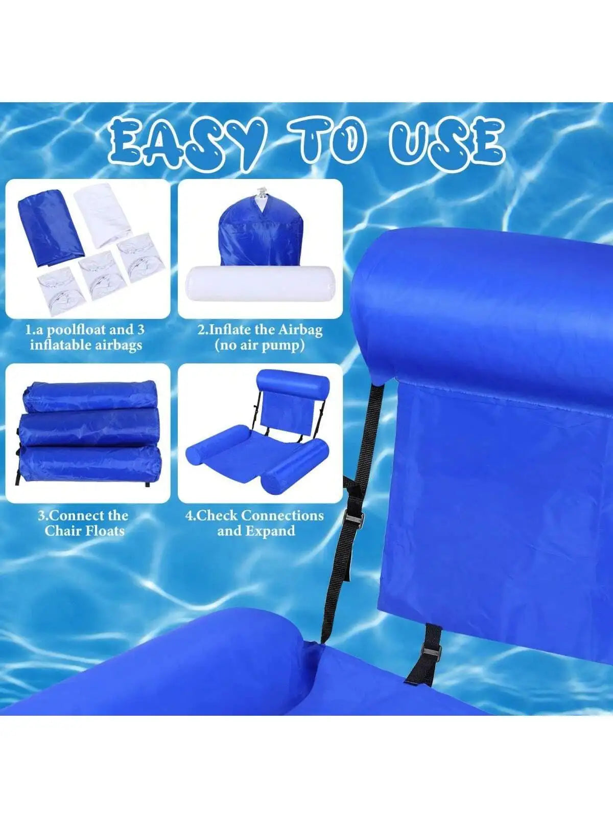 Inflatable Pool Float for Adults – Multi-Purpose Water Hammock