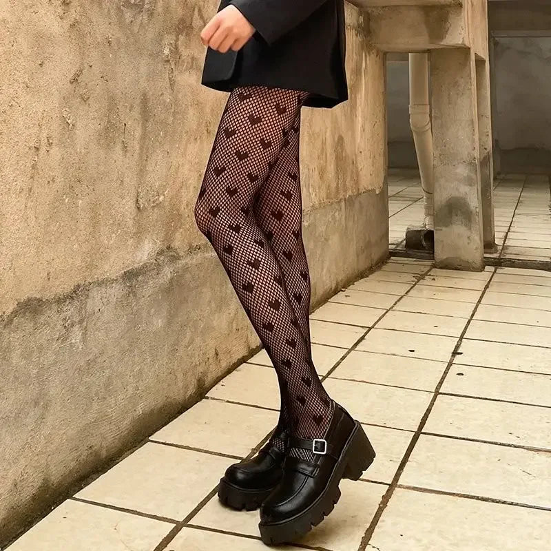 Gothic Spider Web Tights – Retro Mesh Hosiery