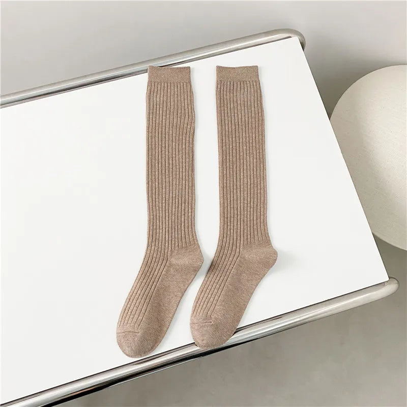 Women’s Knee High Socks – Cotton Preppy Casual School Style