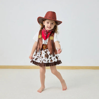 Fantasia Purim Halloween Costumes for Baby Toddler Kids Child Girls Cowgirl Cowboy Costume Party Fancy Dress