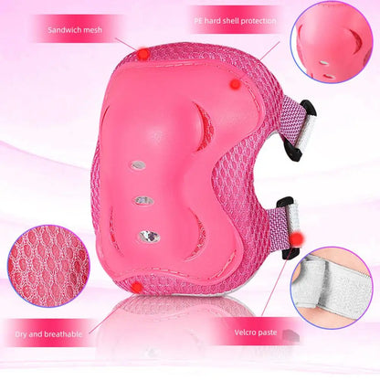 Kids Protective Gear Set with Knee, Elbow Pads & Wrist Guards