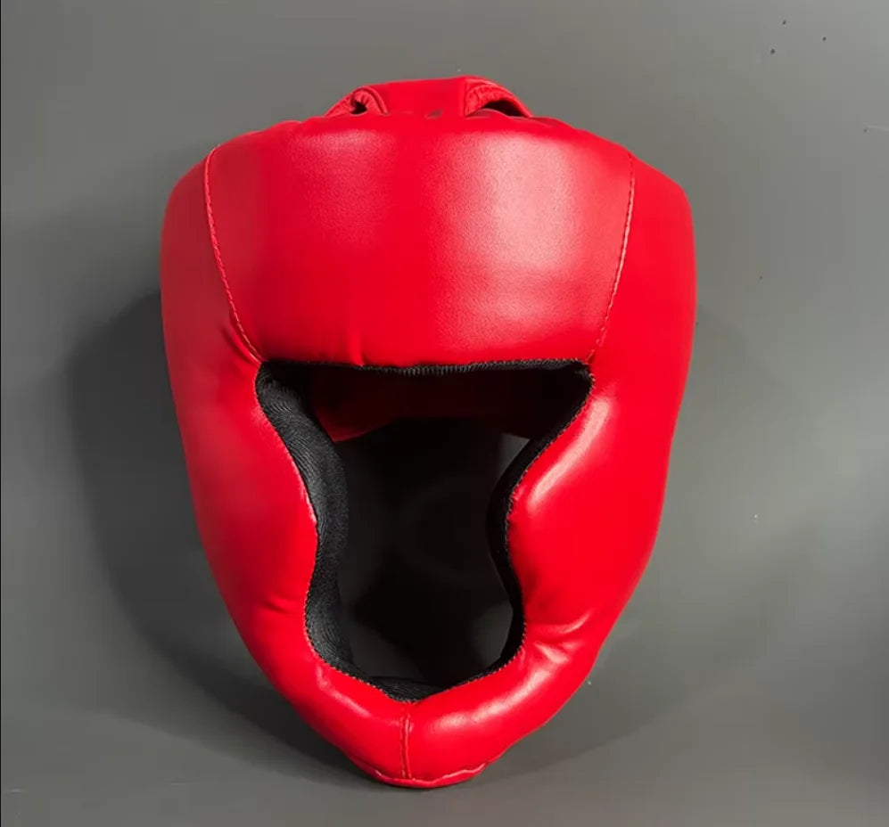 Boxing Headgear for Adults, PU Leather Training Helmet